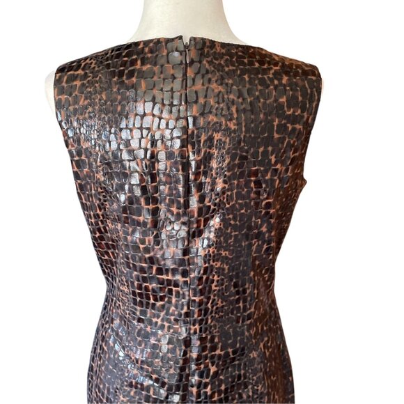 90s Faux Leather Dress Selene Sport Chocolate Brown SZ M - Picture 6 of 11